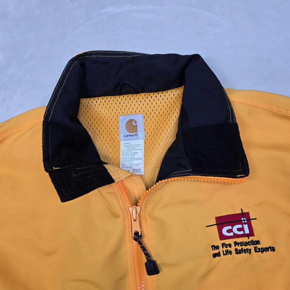 Carhartt Workshield Jacket Mens Medium Yellow Vented J104 Co. Logo Workwear - Picture 6 of 13